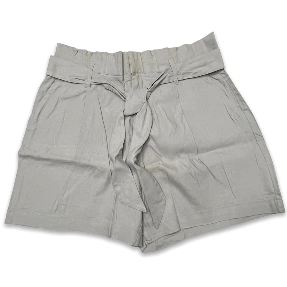 INC. Paper Bag Waist Linen Blend Shorts Core Fashion Size Large